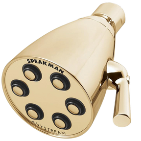 Speakman S-2252-PB Signature Brass Icon Anystream High Pressure Adjustable Shower Head, Polished Brass, 2.5 GPM